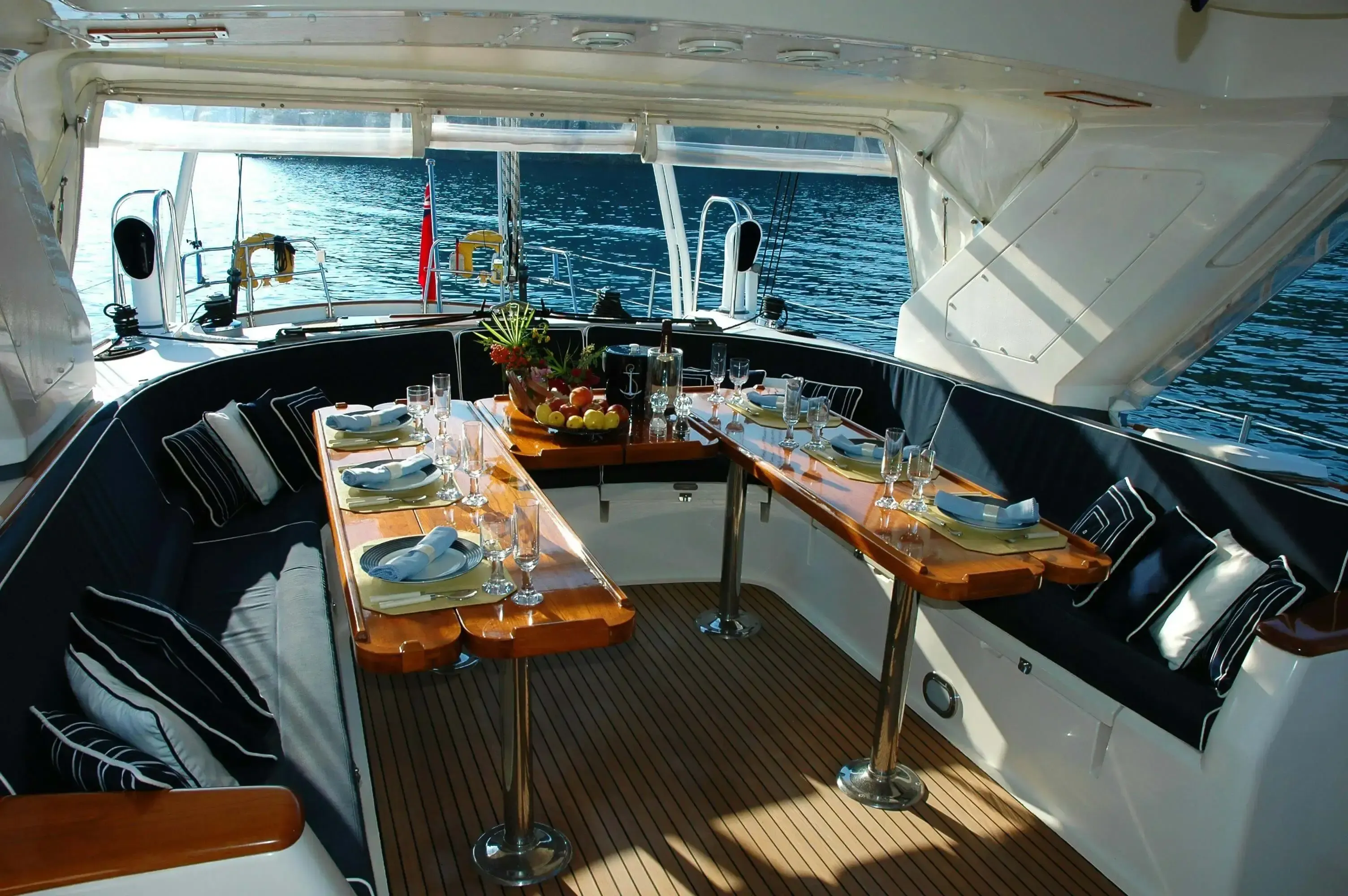 A yacht at sea